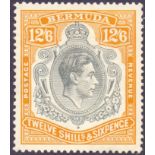 STAMPS : BERMUDA 1938 12/6 Deep Grey and Brownish Orange,