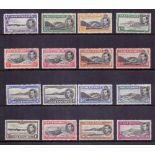 STAMPS : ASCENSION 1938-53 George VI set of 16, fine mint with a few U/M, SG 38b-47a.