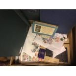 STAMPS WORLD, large box with thousands of stamps.
