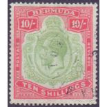 STAMPS : BERMUDA 1922 Green and red/pale bluish green fine used SG 54c Cat £425