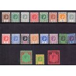 STAMPS : LEEWARD ISLANDS 1938-51 George VI mint set of 19 (a few U/M), SG 95-114b.