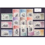 STAMPS : FALKLANDS 1960 Birds set mounted mint to £1 SG 193-207 Cat £170