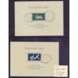 STAMPS : DANZIG 1937 used minisheets, 50p Luftpost green and blue versions,