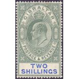 STAMPS : GIBRALTAR 1905 2/- Green and Blue,