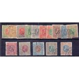 STAMPS : ICELAND 1907 good to fine used set of 15 to 5k SG 81-95 Cat £500