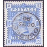 GREAT BRITAIN STAMPS : 1883 10/- Ultramarine, superb used example, crisp Dundee CDS,