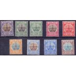 STAMPS : BERMUDA 1906 mounted mint set of 9 to 4d SG 34-42