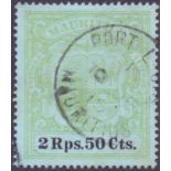 STAMPS : MAURITIUS 1902 2r 50 Green and Black/Blue,