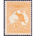 STAMPS : AUSTRALIA 1913 4d Orange,