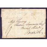 GREAT BRITAIN POSTAL HISTORY : 1817 entire from Jersey to Bristol, the wrapper is a long letter,