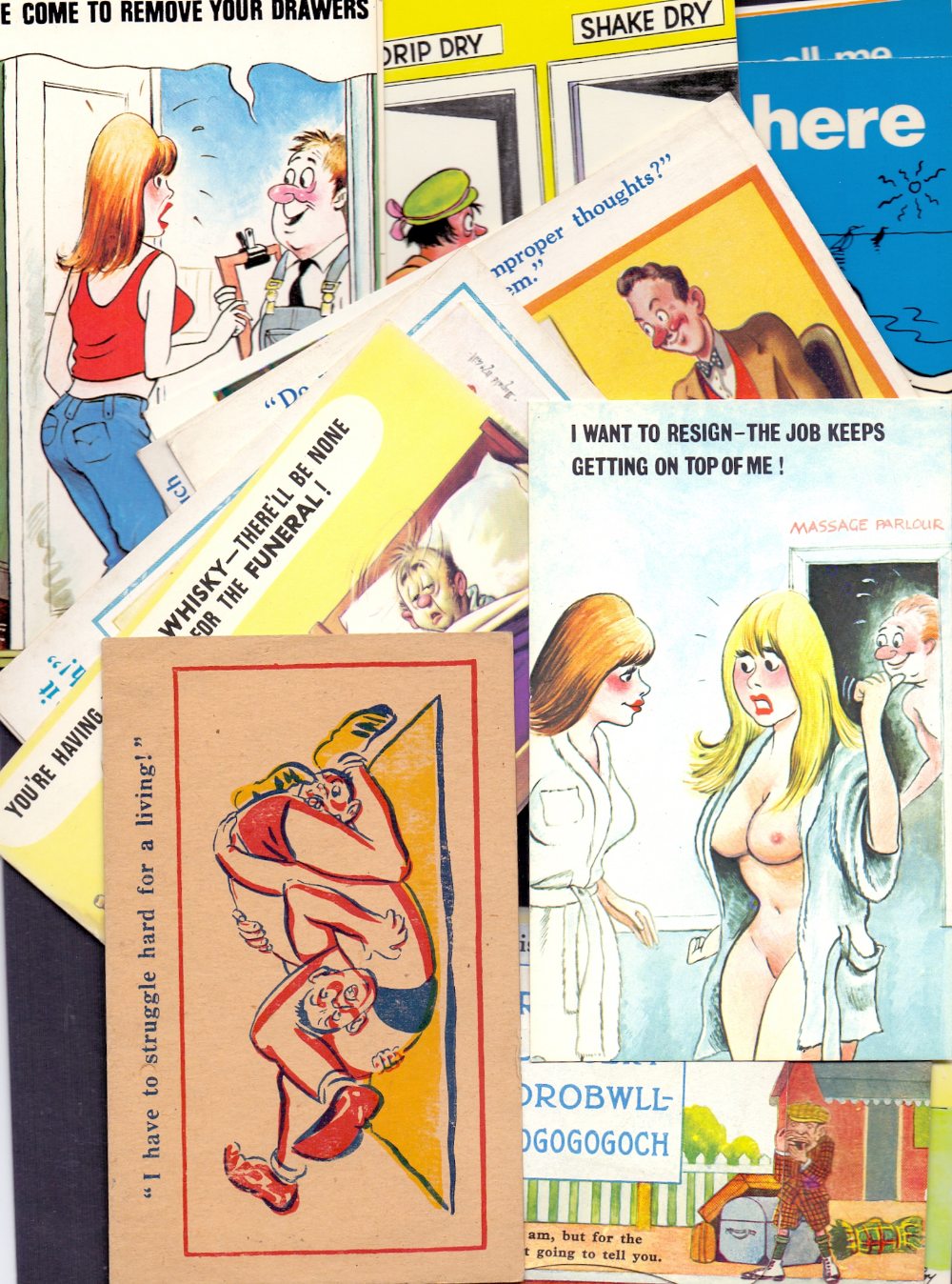 24 Comic and Adult postcards, mainly contemporary with a few modern,