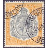 STAMPS BERMUDA 1932 12/6 Grey and Orange, fine used, St George CDS,