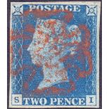 GREAT BRITAIN STAMPS : 1840 TWO PENNY BL