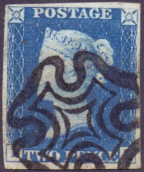 GREAT BRITAIN STAMPS : 1840 TWO PENNY BL
