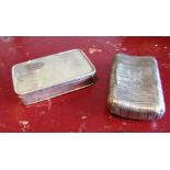 Two Early Solid Silver Pill or Pill Boxes One with Removable Cover and a Hinged Cover Example