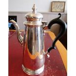 Antique Solid Silver Coffee Pot with Ebonised Handle Decorated Spout and Turned Surmount to Lid11