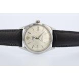 Rolex Tudor Oyster Prince Gentleman's Wristwatch with Stainless Steel Case and White Dial Baton