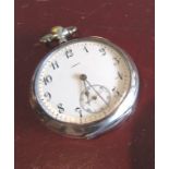 Antique Omega Solid Silver Pocket Watch with Numerical Decorated Enamel Dial in Good Original