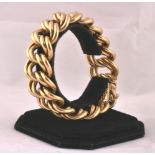 Edwardian French 18 Carat Gold Double Curb Bracelet of Good Weight