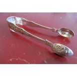 Georgian Solid Silver Irish Sugar Tongs of Good Size 6 Inches Long