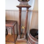 Later Carved Fruitwood Stand Nineteenth Century Possibly French with Four Turned Column Supports