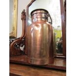 Antique Copper Milk Churn with Original Cover