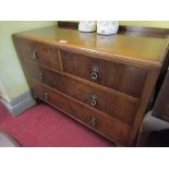 Pre War Figured Walnut Chest of Drawers 38 Inches Wide Approximately