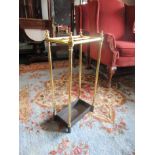 Brass Stick and Umbrella Stand with Drip Tray 12 Inches Wide x 23 Inches High