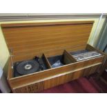 Vintage Music Cabinet with Accompanying Records