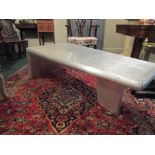 Unusual Form Riveted Aluminium Coffee Table of Aeronautical Form 45 Inches Wide x 18 Inches High