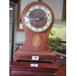 Edwardian Dome Top Mantle Clock with Marquetry Inlaid Decoration