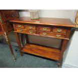 Mahogany Side Table with Drawers to Apron 32 Inches Wide x 30 Inches High