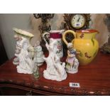 Various Porcelain Figures and Others with Three Porcelain Jugs As Photographed
