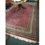 Persian Botimer Pure Wool Rug with Floral Motif Decoration and Fringes to Extremities.89 Inches Wide
