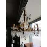 Crystal Chandelier with Ormolu Mounts and Various Decorative Hanging Lustres