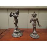 Pair of Oriental Temple Bronzes of Krishna and His Corset Radaha