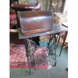 Antique Singer Table Top Sowing Machine on Wrought Iron Base