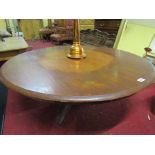 Antique Mahogany Circular Coffee Table on Swept Supports 42 Inches Wide x 18 Inches High