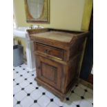 Carved Side Locker Cabinet with Single drawer above Cupboard Base 22 Inches Wide