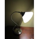 Brushed Chrome Table Lamp Modern 18 Inches High