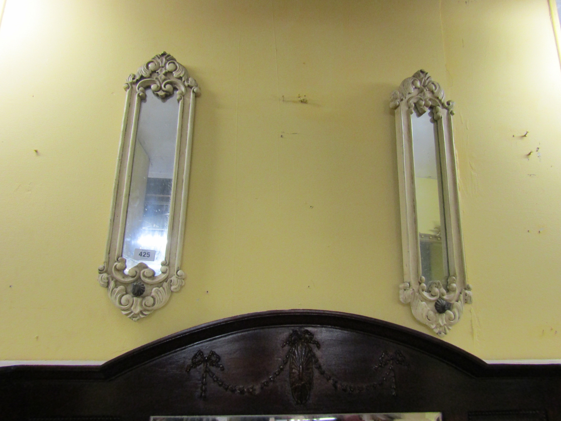 Pair of Contemporary Wall Sconces with Carved Foliate Decoration