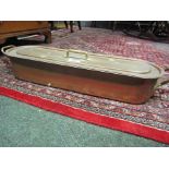 Antique Copper Salmon Steamer with Carry Handles 24 Inches Wide