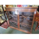 Antique Astral Glazed Two Door Floor Bookcase 48 Inches Wide x 44 Inches High