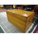 Victorian Military Camphor wood Lined Chest with Cast Brass Side Carry Handles