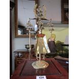 Set of Equine Interest Brass Fire Irons on Stand