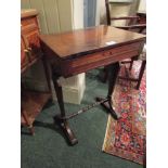 William IV Side Table with Cross Banded Upper Decoration above Side Supports 34 Inches Wide x 31