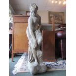 Large Stone Classical Motif Sculpture of a Lady 36 Inches High