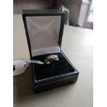 Three Stone Diamond Ring Mounted on 9CT Gold Band
