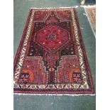 Persian Pure Wool Rug with Geometric Motif Decoration 5ft Long Approximately