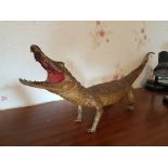 Victorian Taxidermy Alligator with Glass Inset Eyes